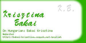 krisztina bakai business card